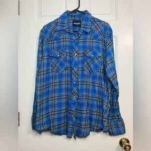Wrangler Pearl Snap 100% Cotton Flannel - Large
